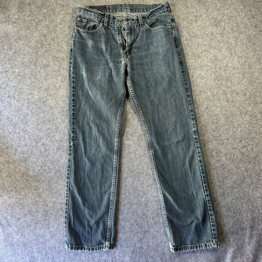 Levi's 505 Mens Regular Fit Straight Leg Jeans 32x30 Faded Blue Cotton Denim